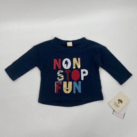 Tucker + Tate Babies' Long Sleeve Graphic Tee In Navy Denim Non Stop Fun 3M NWT - Picture 2 of 7